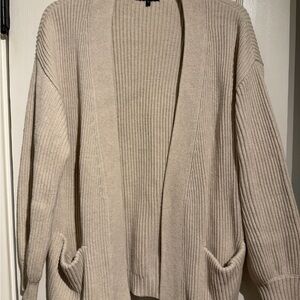 Quince Beige Knit Oversized Women's Cardigan Sweater Size S